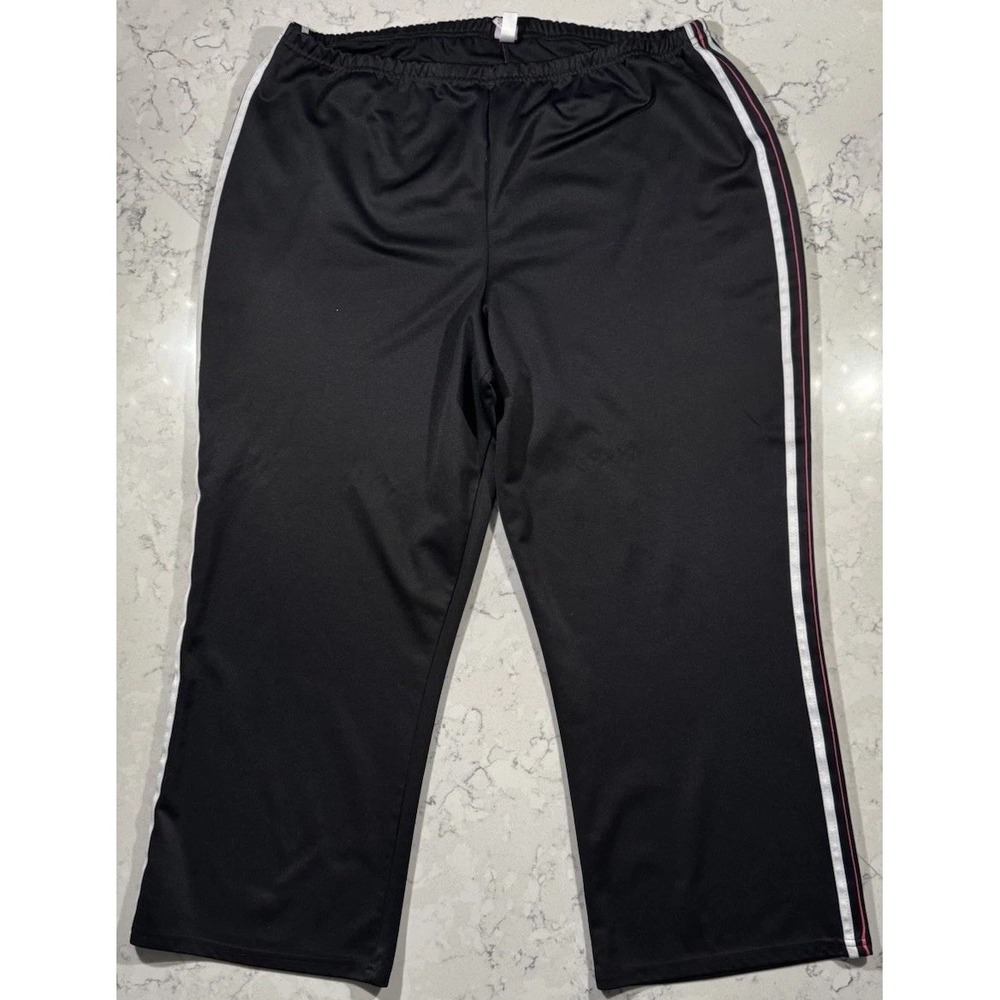 Bobbie Brooks Track Pants Womens 3X 24-26 Plus Size Black Loungewear Pull On